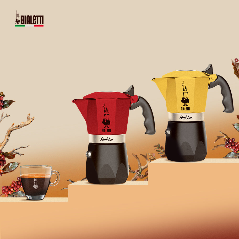 BIALETTI 鑽石加壓摩卡壺4杯份 紅黃可選