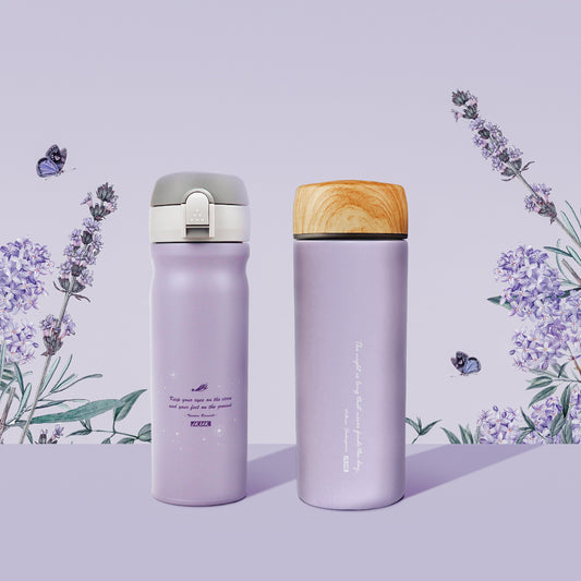 【618雙杯組合】彈蓋380ml+瓷芯紫500ml 陶瓷保溫杯