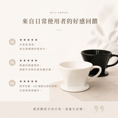 MILA 手沖咖啡陶濾器/咖啡濾杯 (3孔扇形)