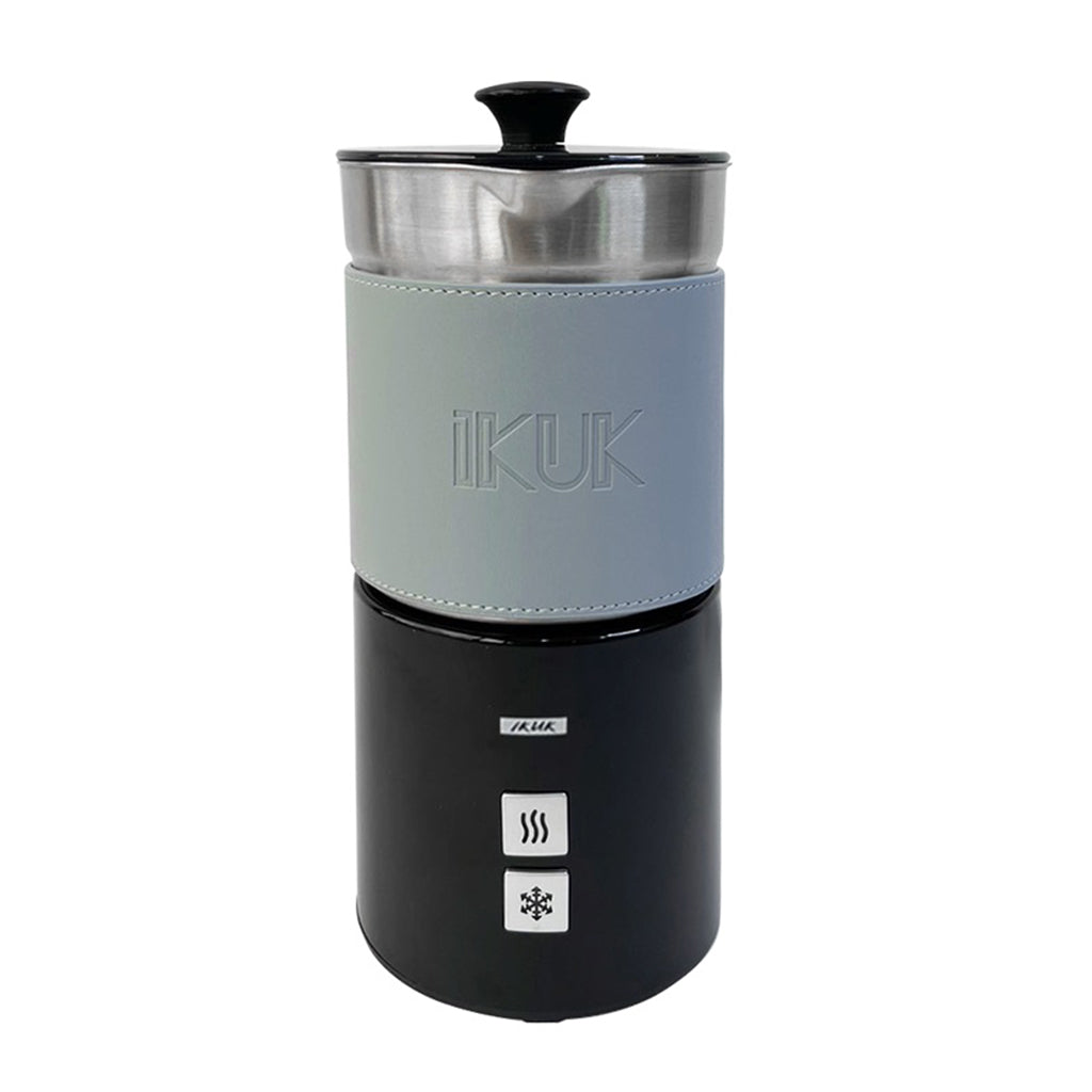 莫蘭迪色皮革套分離式電動冷熱奶泡器 加熱牛奶