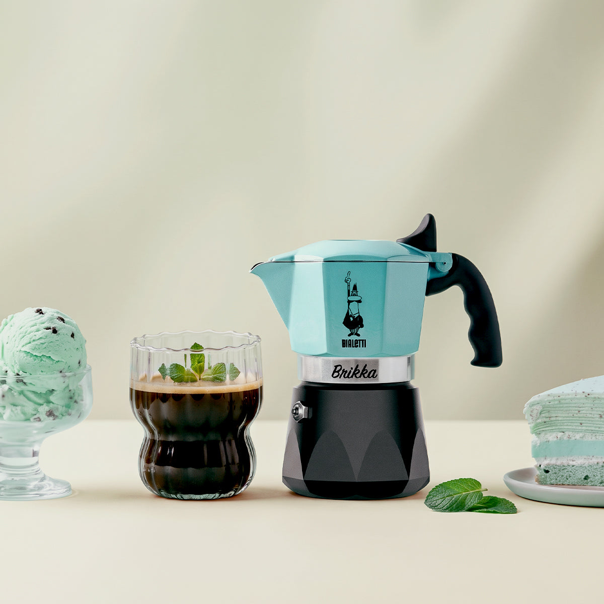 【新色上市】鑽石加壓摩卡壺2杯份－薄荷綠 贈原廠膠圈墊片