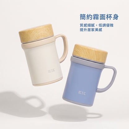 陶瓷保溫杯410ml－瓷芯手把杯 陶瓷上蓋升級款 桌上型辦公杯