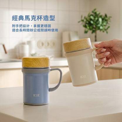 陶瓷保溫杯410ml－瓷芯手把杯 陶瓷上蓋升級款 桌上型辦公杯