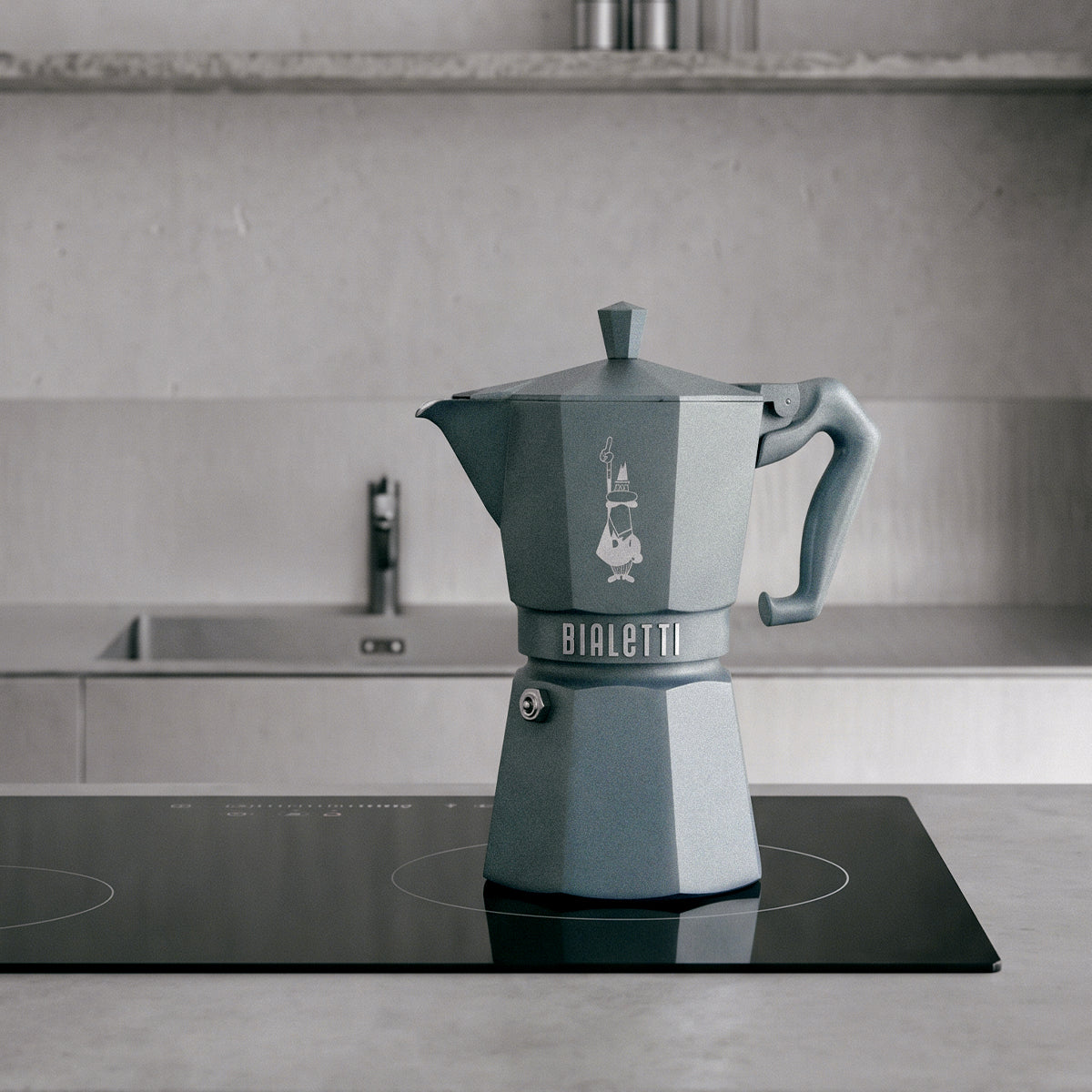 【新品上市】Bialetti Exclusive 臻選八角電火摩卡壺3／6杯份－沙漠杏／霧岩灰 贈原廠膠圈組