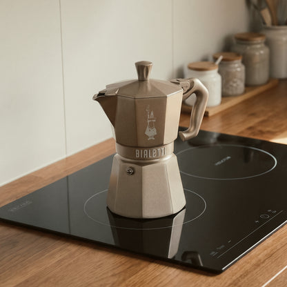 【新品上市】Bialetti Exclusive 臻選八角電火摩卡壺3／6杯份－沙漠杏／霧岩灰 贈原廠膠圈組