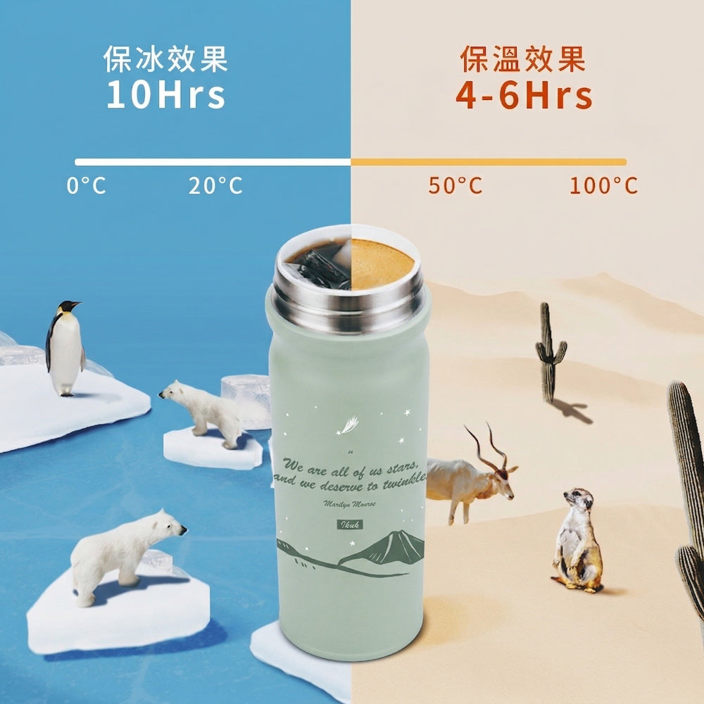 【週日限定】IKUK 艾可 陶瓷彈蓋保溫杯 380ml｜搶購價 $799