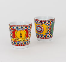 將圖片載入圖庫檢視器 Box Moka Express Sicilian Cart 2 cups, 2 porcelain cups and 2 golden stirrers
