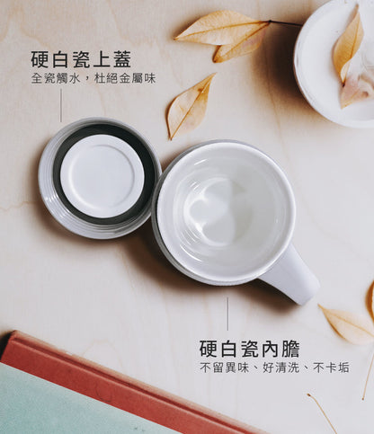 【CanLead】IKUK艾可陶瓷保溫瓷芯手把杯500ml