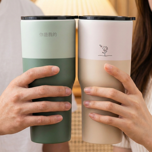 【雷刻】大容量真陶瓷保溫珍奶冰霸杯900ml/適用波霸珍珠