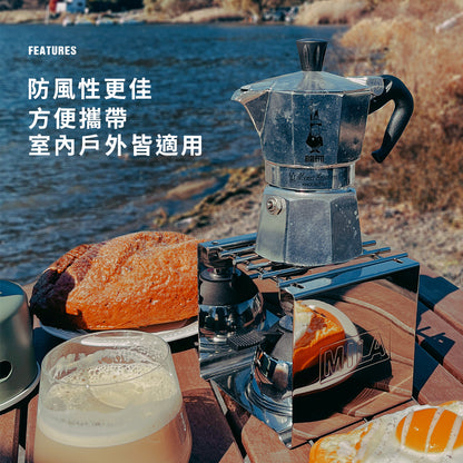 不鏽鋼 防風方型架 / 電子式陶瓷爐頭登山爐(小瓦斯爐/摩卡壺虹吸壺加熱爐/電子爐)