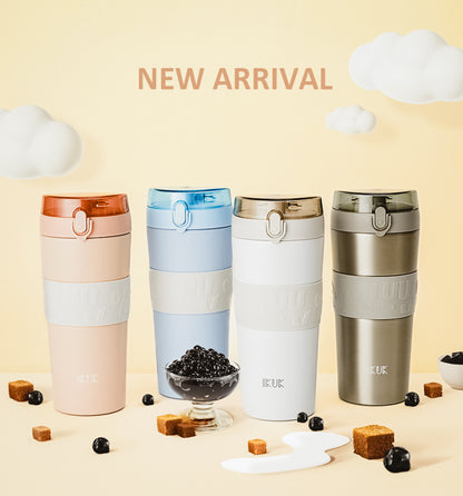 800ml Porcelain Bubble Tea Tumbler with 2-in-1 Lid & Straw