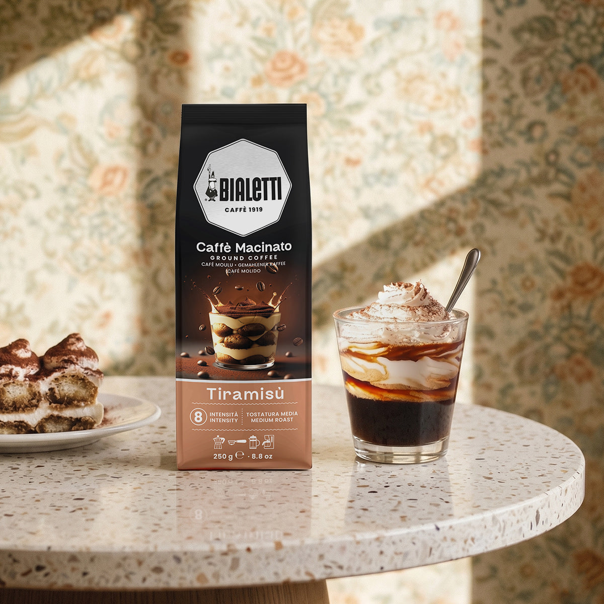 【新上市】BIALETTI 義大利原裝進口 提拉米蘇風味 通用研磨咖啡粉 250g (適用摩卡壺/法壓壺)