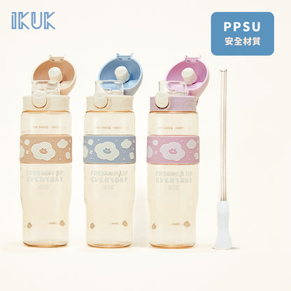 【成箱區】PPSU 鉑金雲朵杯 830 ml｜德國 BASF 大容量運動手搖環保水瓶 (6入)