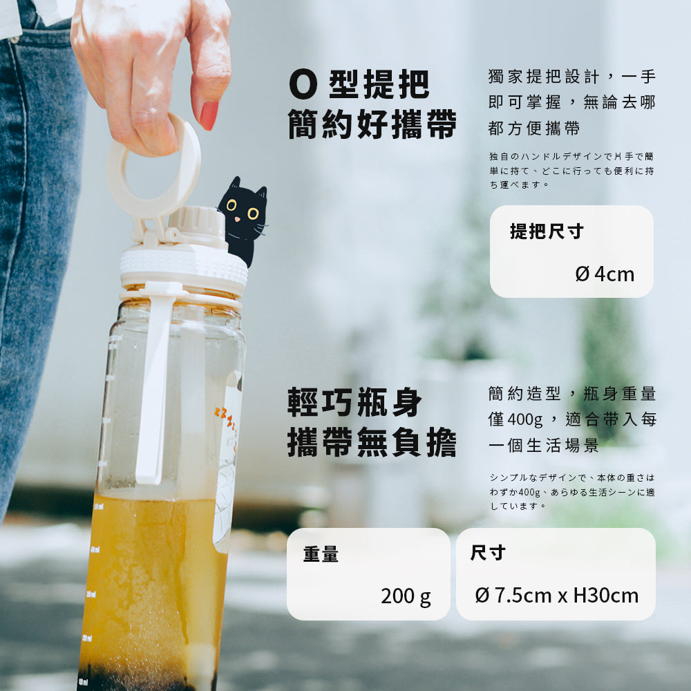 O Fit 好提杯 Tritan 吸管水壺1000ml