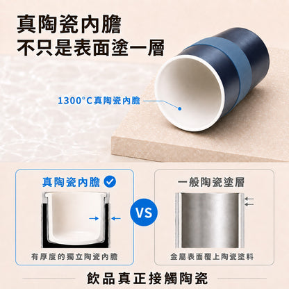 牛奶杯600ml-可裝超商大杯咖啡的陶瓷環保杯