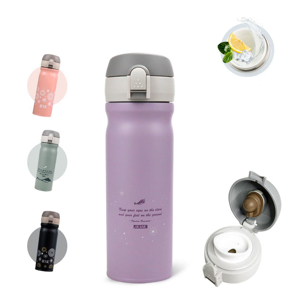 【浪漫紫色】彈蓋380ml+手把杯紫500ml