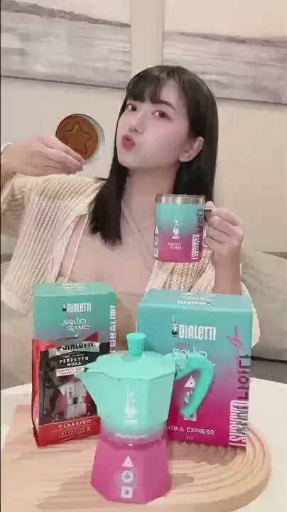 【成箱區】魷魚遊戲聯名 BIALETTI 經典摩卡壺3TZ 3杯份(6入)