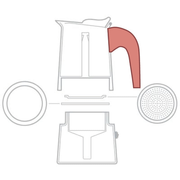 摩卡壺原廠零配件-膠圈墊片組/粉槽/手把/墊圈