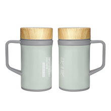 將圖片載入圖庫檢視器 【雷刻】IKUK艾可陶瓷保溫瓷芯手把杯500ml
