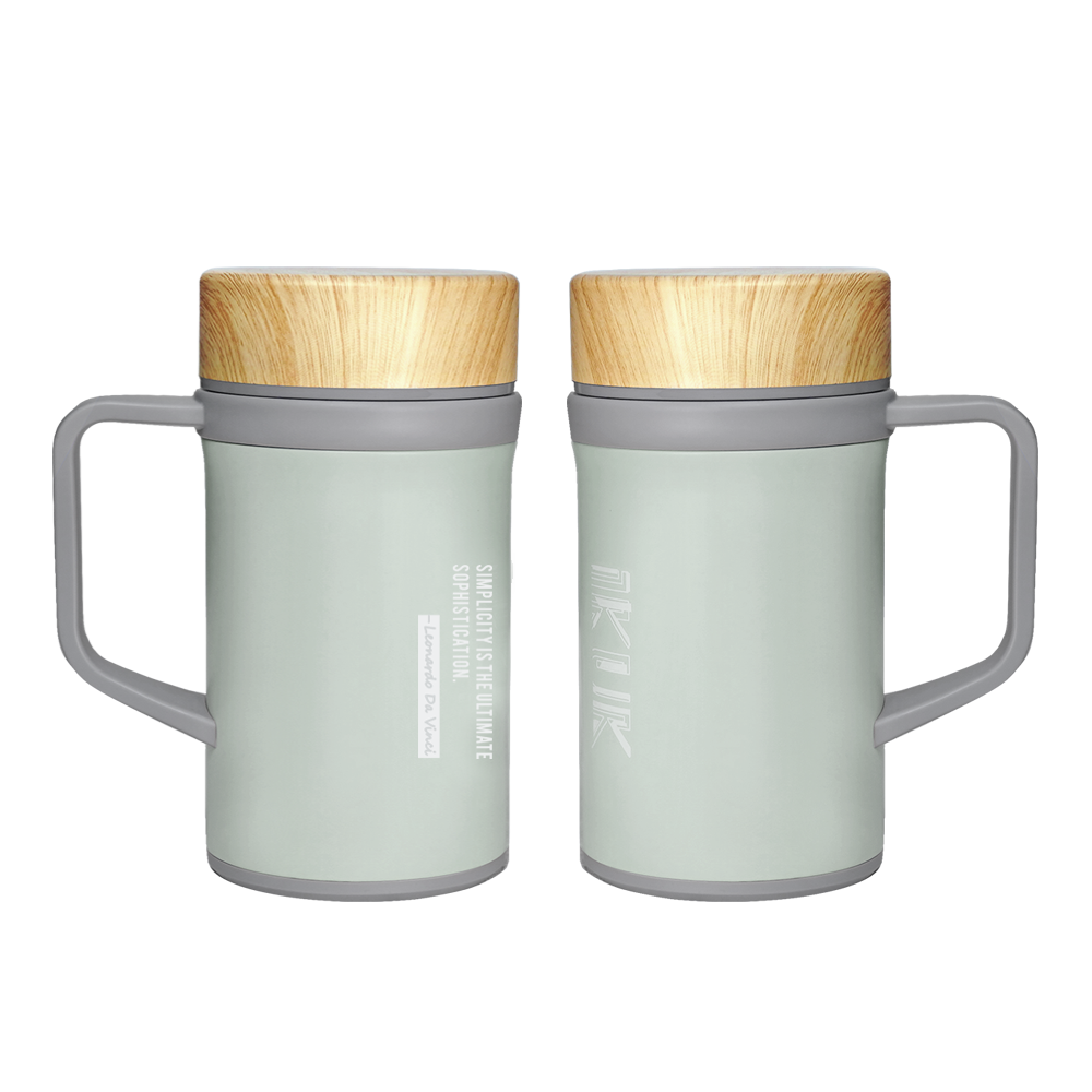 【雷刻】IKUK艾可陶瓷保溫瓷芯手把杯500ml
