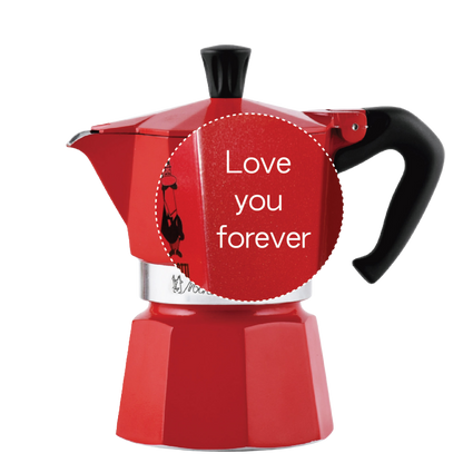 【雷刻】Bialetti 經典摩卡壺-3杯份-櫻桃紅