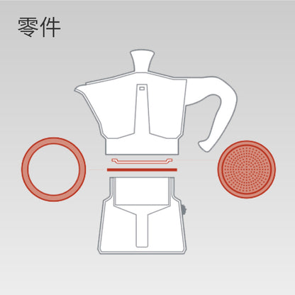 【成箱】摩卡壺全系列零配件-墊片組/粉槽/手把 (6入)