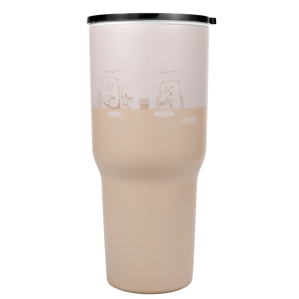 【雷刻】大容量真陶瓷保溫珍奶冰霸杯900ml/適用波霸珍珠