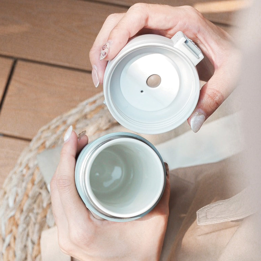 【浪漫紫色】彈蓋380ml+手把杯紫500ml