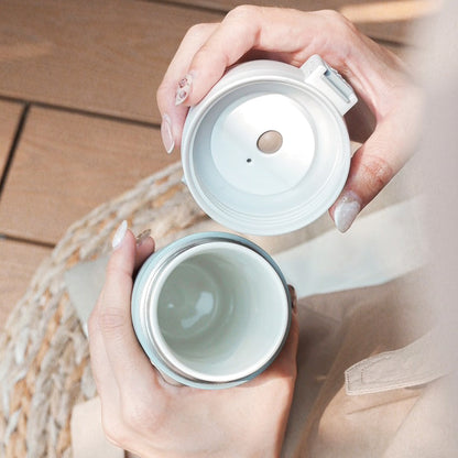 【浪漫紫色】彈蓋380ml+手把杯紫500ml