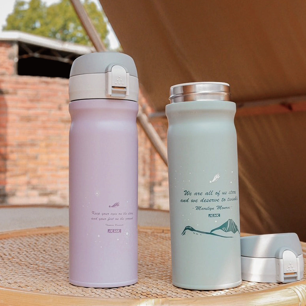 【浪漫紫色】彈蓋380ml+手把杯紫500ml