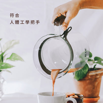 刻度玻璃壺650ml-可拆式皮革扣帶