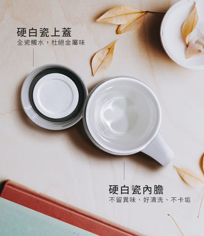 【雷刻】IKUK 艾可陶瓷保溫瓷芯手把杯500ml