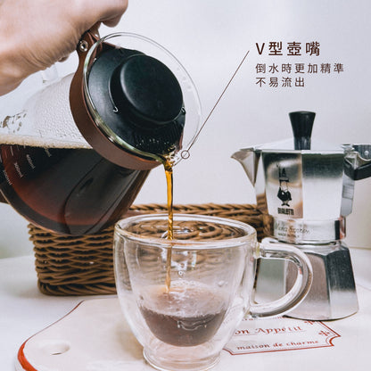 刻度玻璃壺650ml-可拆式皮革扣帶