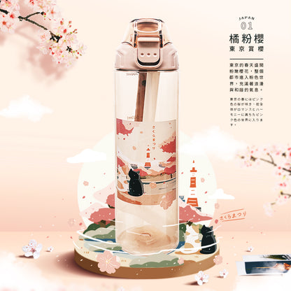 MARU 丸山製研 Tritan 吸管隨身水瓶 日系質感 × 750ml 大容量